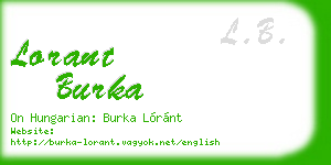 lorant burka business card