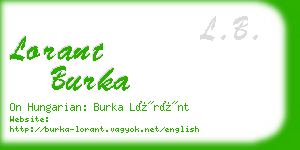 lorant burka business card